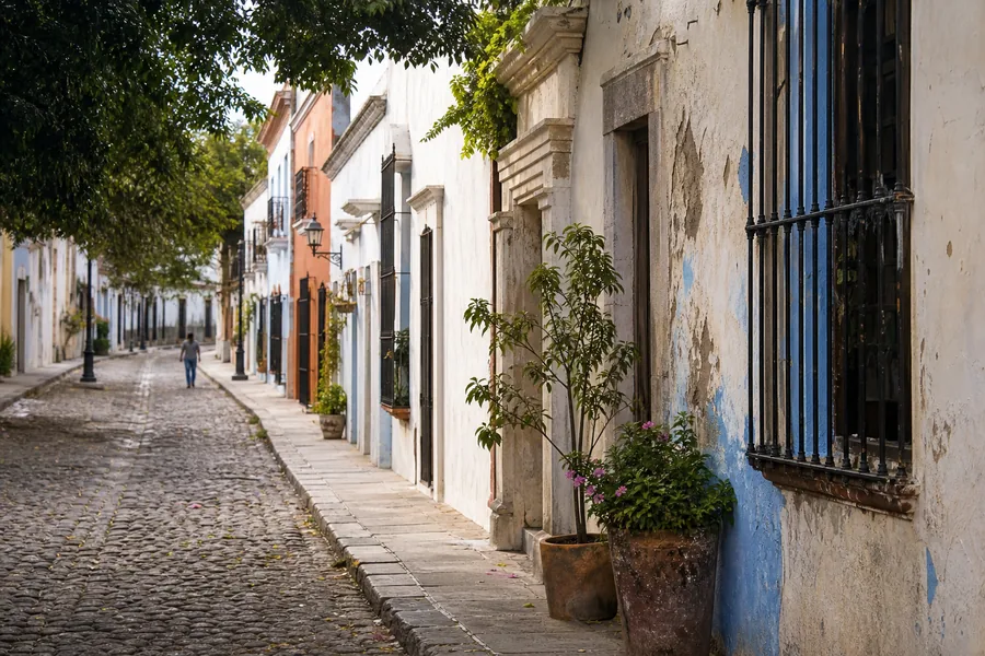 Quiet residential street where long-term expats have made a home
